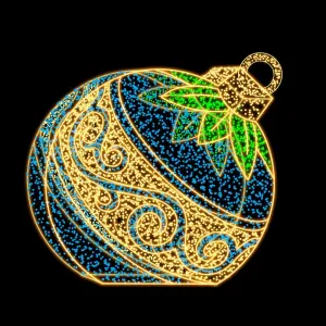 Figura de Natal Luminosa - Bola Pingente Ornamentada 3D