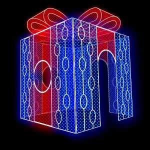 Figura de Natal Luminosa com Passagem - Caixa de Presente 3D