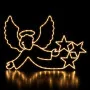 Figura de Natal Luminosa para Jardim e Fachada - Anjo e 3 Estrelas