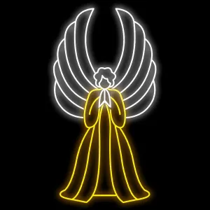 Figura de Natal Luminosa para Jardim e Fachada - Anjo Glamour