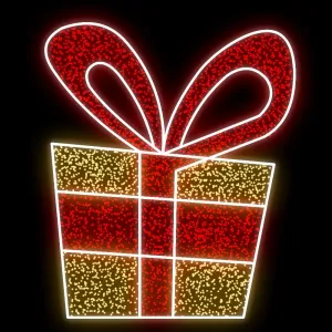 Figura de Natal Luminosa para Jardim e Fachada - Caixa de Presentes 2D