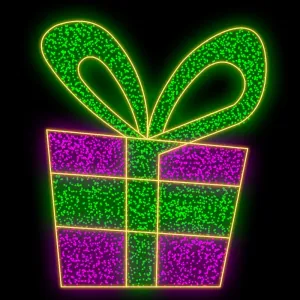 Figura de Natal Luminosa para Jardim e Fachada - Caixa de Presentes 2D