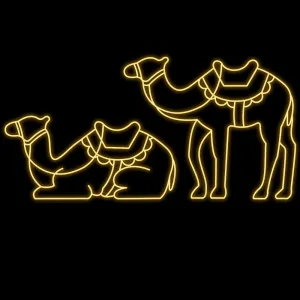 Figura de Natal Luminosa para Jardim e Fachada - Camelos Presépio Jerusalém