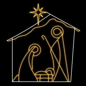 Figura de Natal Luminosa para Jardim - Sagrada Família Basic