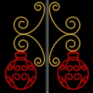 Figura de Natal Luminosa para Lateral de Poste - Bola Pingente