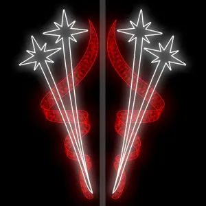 Figura de Natal Luminosa para Lateral de Poste - Estrelas Firework