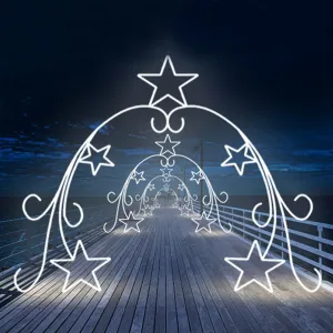 Figura de Natal Luminosa Portal - 5 Estrelas e Arabescos