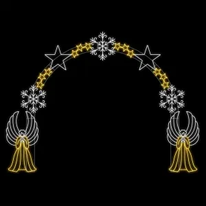 Figura de Natal Luminosa Portal - Anjos e Flocos