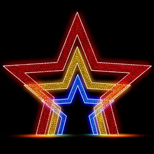 Figura de Natal Luminosa - Túnel de Estrelas 3D