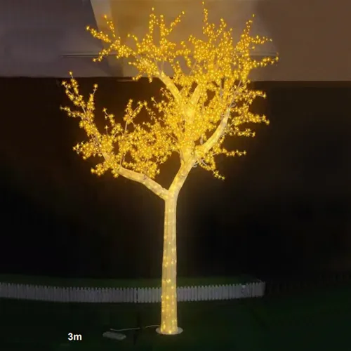 Árvore de Natal Cerejeira de 3m, 2272 LEDs Fixo - Luz Branca Quente