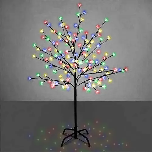 Árvore de Natal Cerejeira de 1m, 160 LEDs e 8 Funções - Luz Colorida