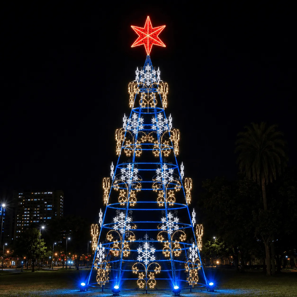 Árvore de Natal Luminosa Gigante LED Fabricada em Estrutura Metálica - Arvore de Natal Ilumination