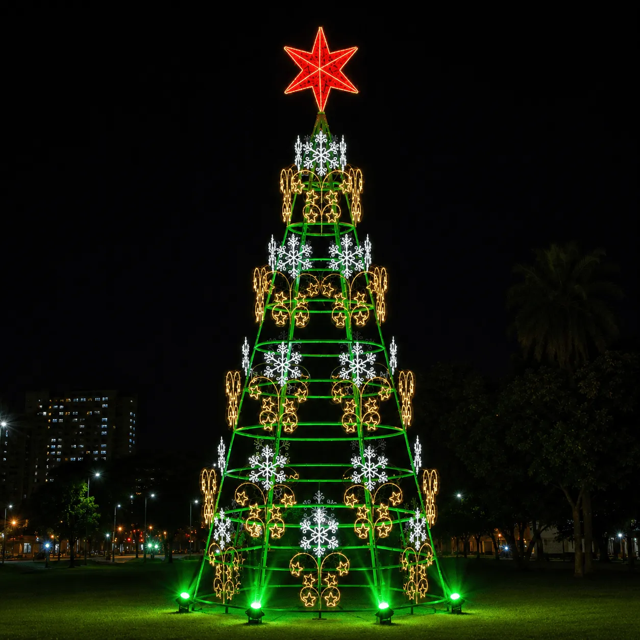 Árvore de Natal Luminosa Gigante LED Fabricada em Estrutura Metálica - Arvore de Natal Ilumination
