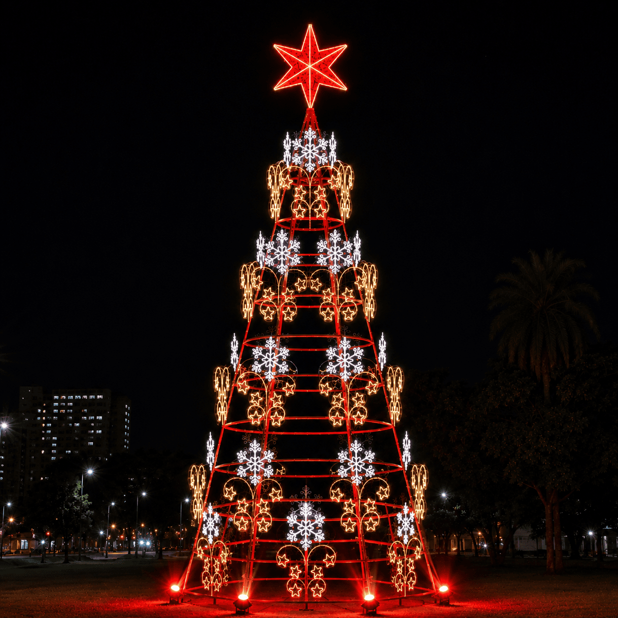 Árvore de Natal Luminosa Gigante LED Fabricada em Estrutura Metálica - Arvore de Natal Ilumination