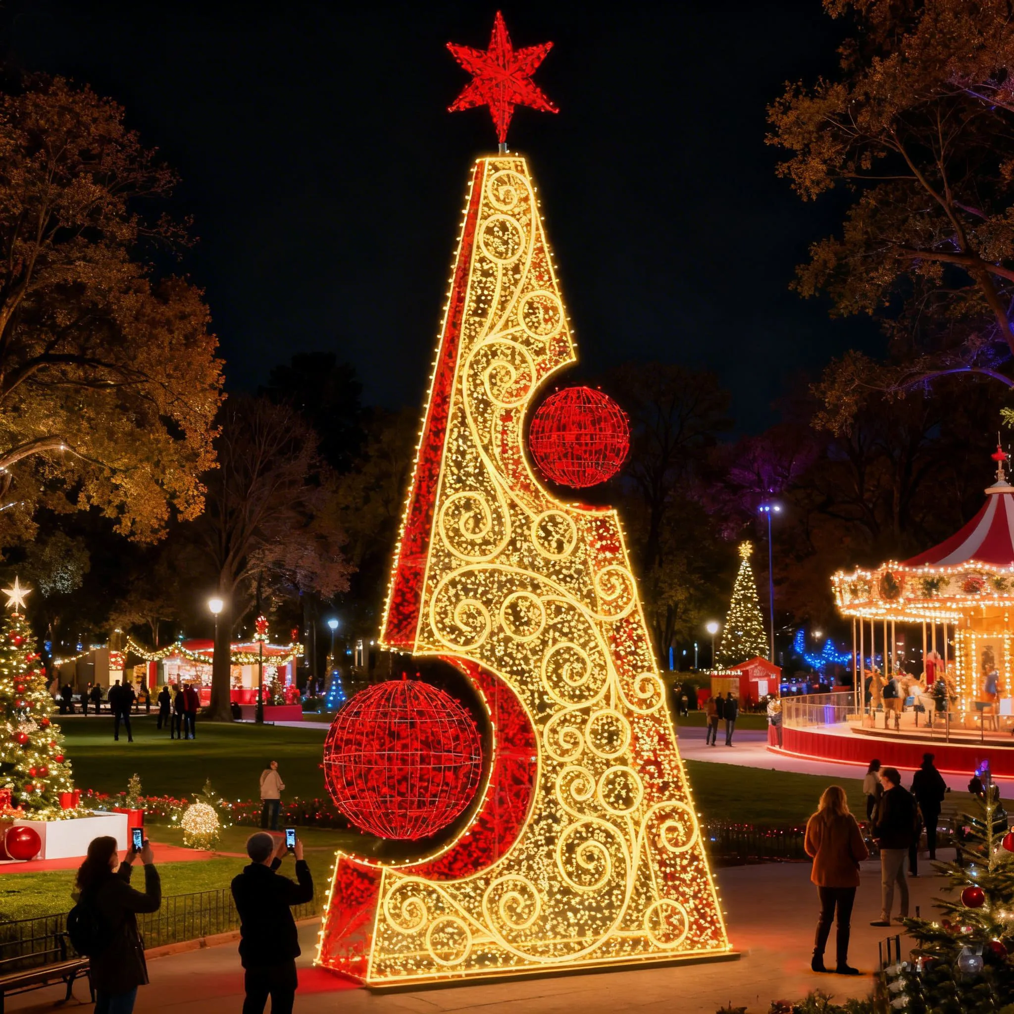 Árvore de Natal Luminosa Gigante LED Fabricada em Estrutura Metálica - Arvore de Natal Jaspe