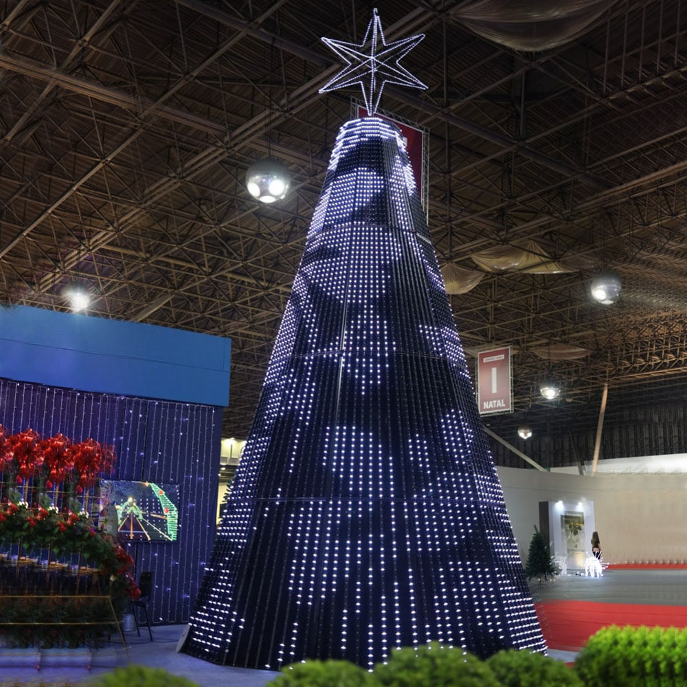 Árvore de Natal Luminosa Gigante LED Fabricada em Estrutura Metálica - Pixel LED
