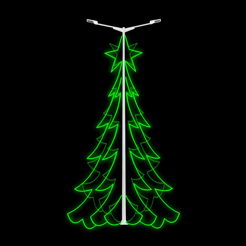Árvore de Natal Luminosa Gigante LED Fabricada em Estrutura Metálica - Arvore de Natal para Poste Pinheiro