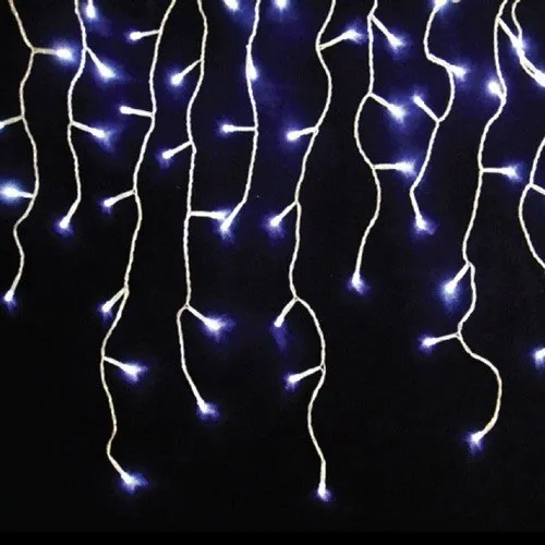 Cascata de Natal 400 LED 4 Funções Fio Branco Luz Branco 10 x 0,65 Metros