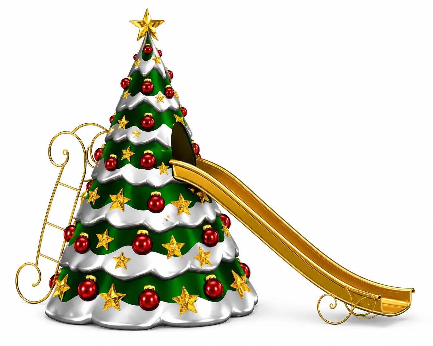Figura de Fibra - Arvore de natal  com escorregador