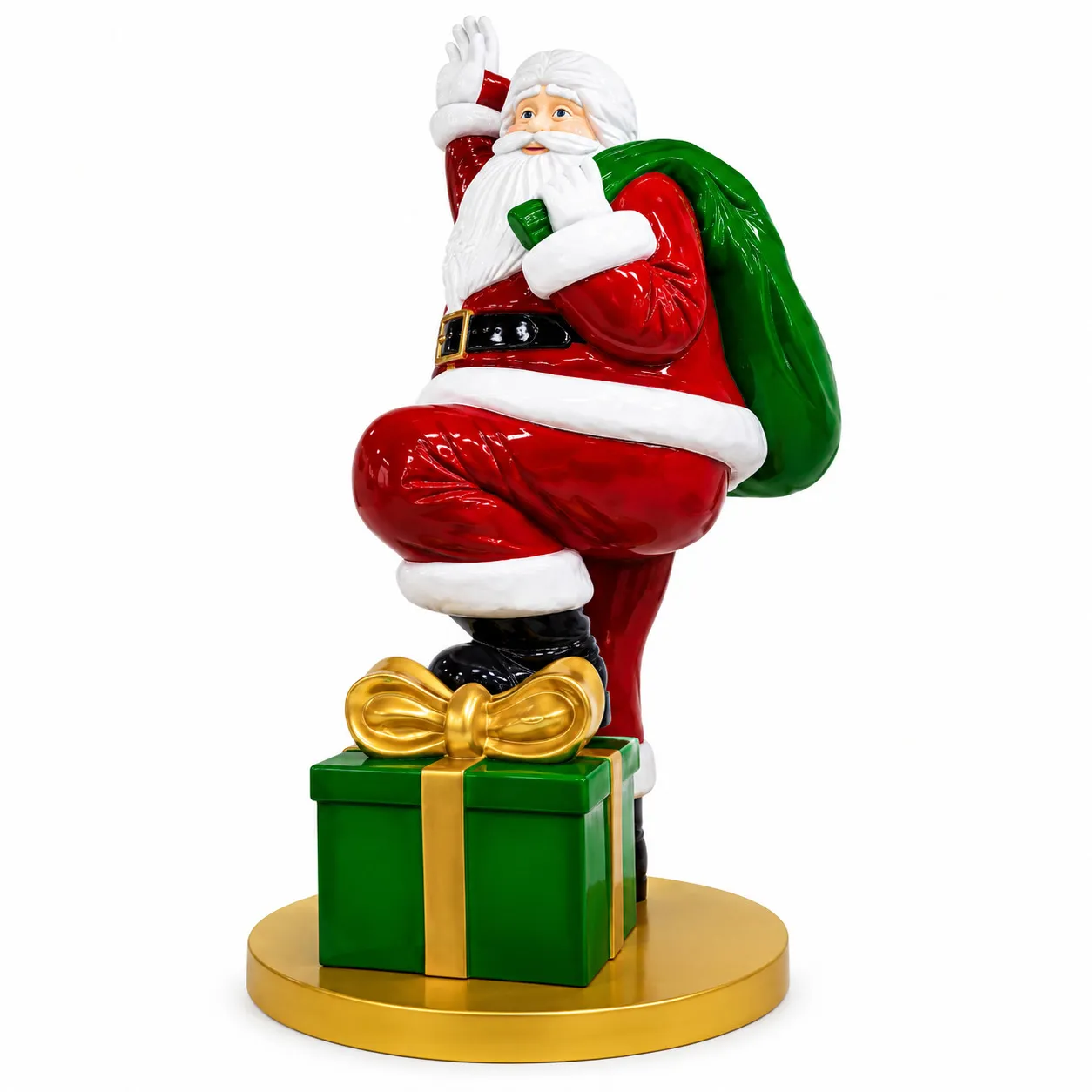 Figura de Fibra - Papai Noel com presente
