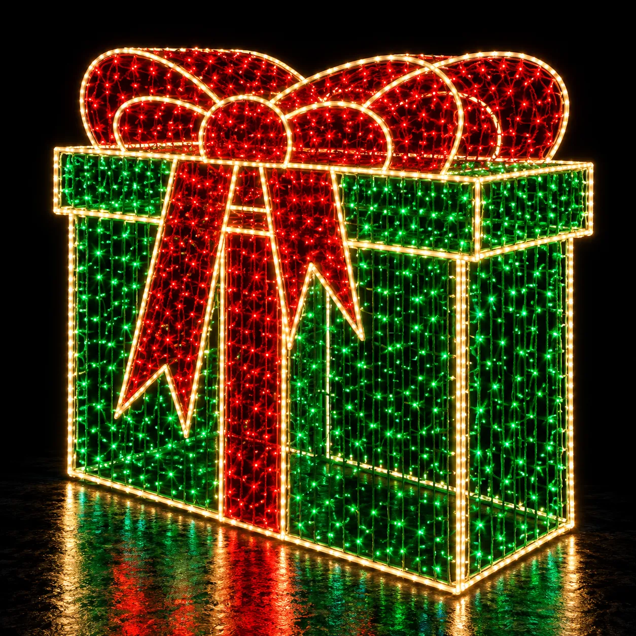 Figura de Natal 3D Luminosa para Piso - Caixa de Presente