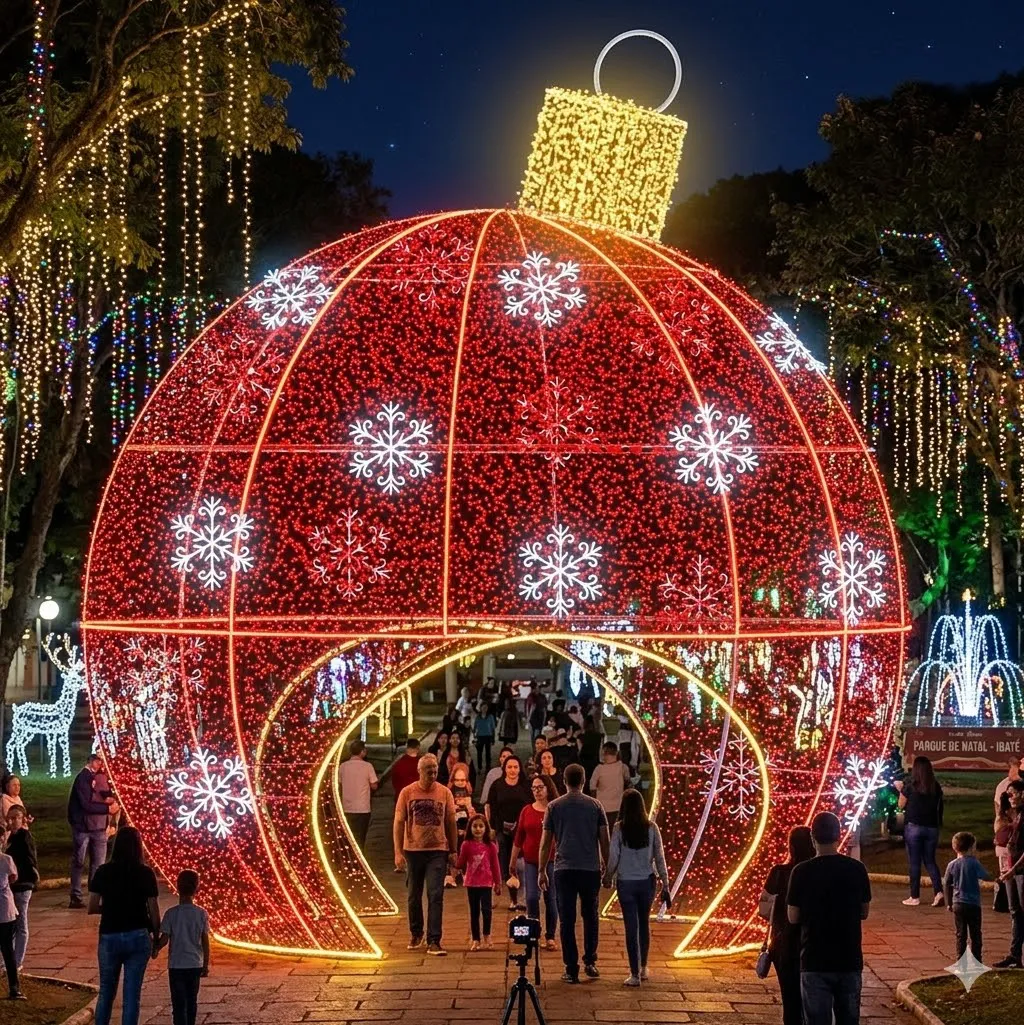 Figura de Natal Luminosa - Bola de Natal Gigante Snowflake