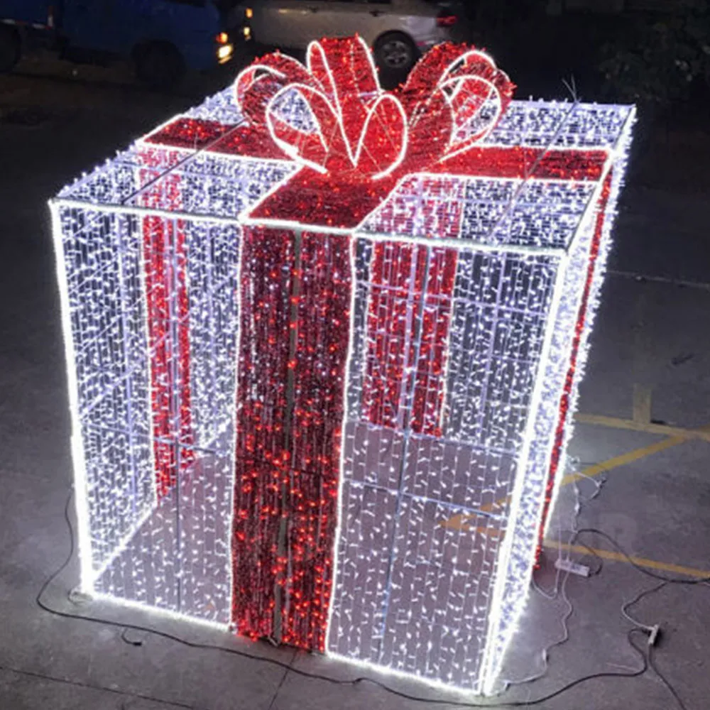 Figura de Natal Luminosa - Caixa de Presente 3D