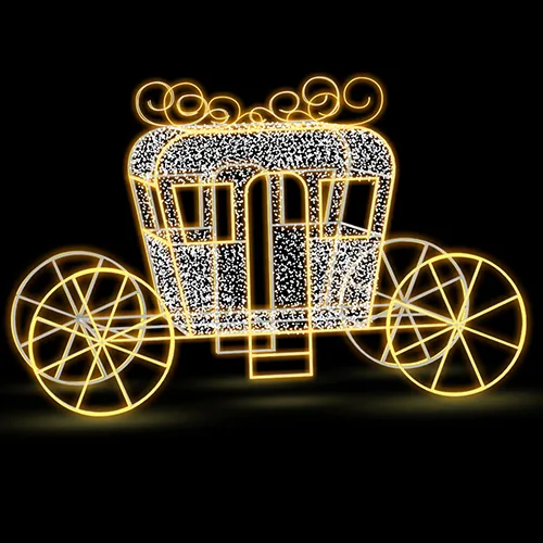 Figura de Natal Luminosa - Carruagem 3D Elegance Interativa Sem Assento Banco
