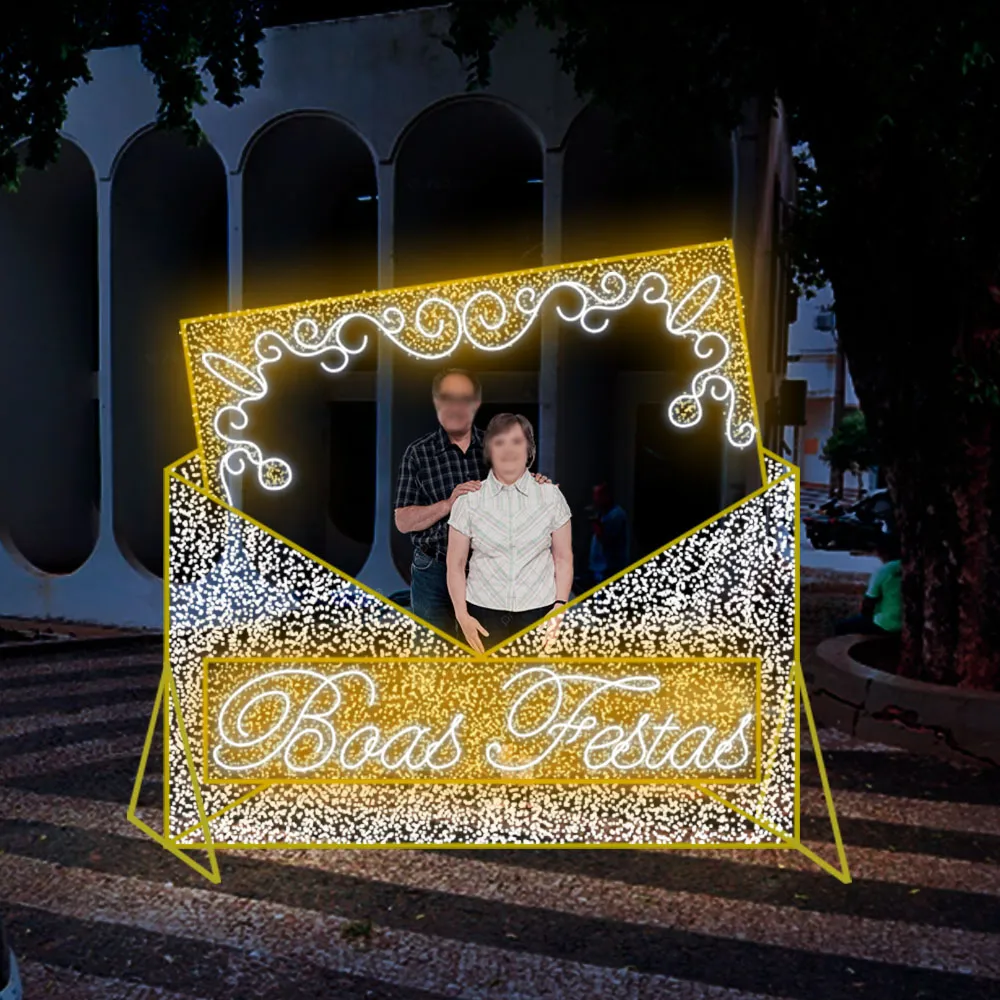 Figura de Natal Luminosa  - Carta Postal interativa