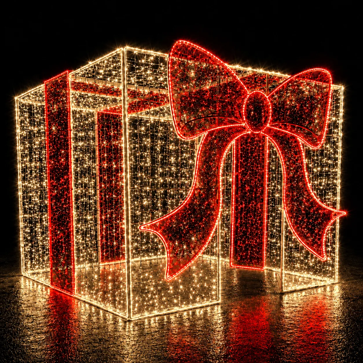 Figura de Natal Luminosa com Entrada - Caixa de Presente 3D