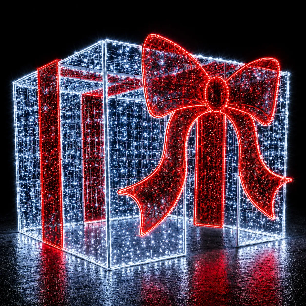 Figura de Natal Luminosa com Entrada - Caixa de Presente 3D