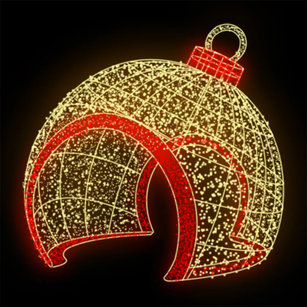 Figura de Natal Luminosa com Passagem - Bola de Natal Gigante Modelo Inclinada 3D