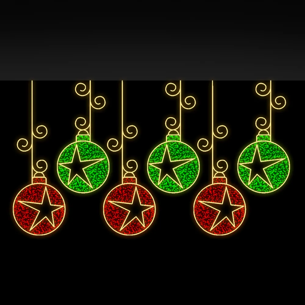 Figura de Natal Luminosa - Conjunto Pingentes Star Ball 2D