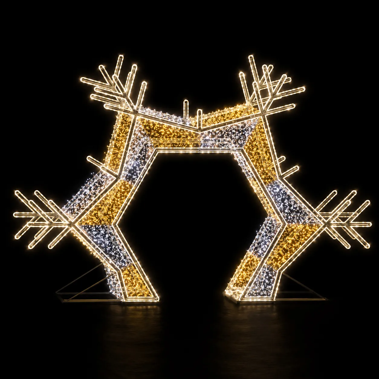 Figura de Natal Luminosa - Floco de Neve 3D interativo