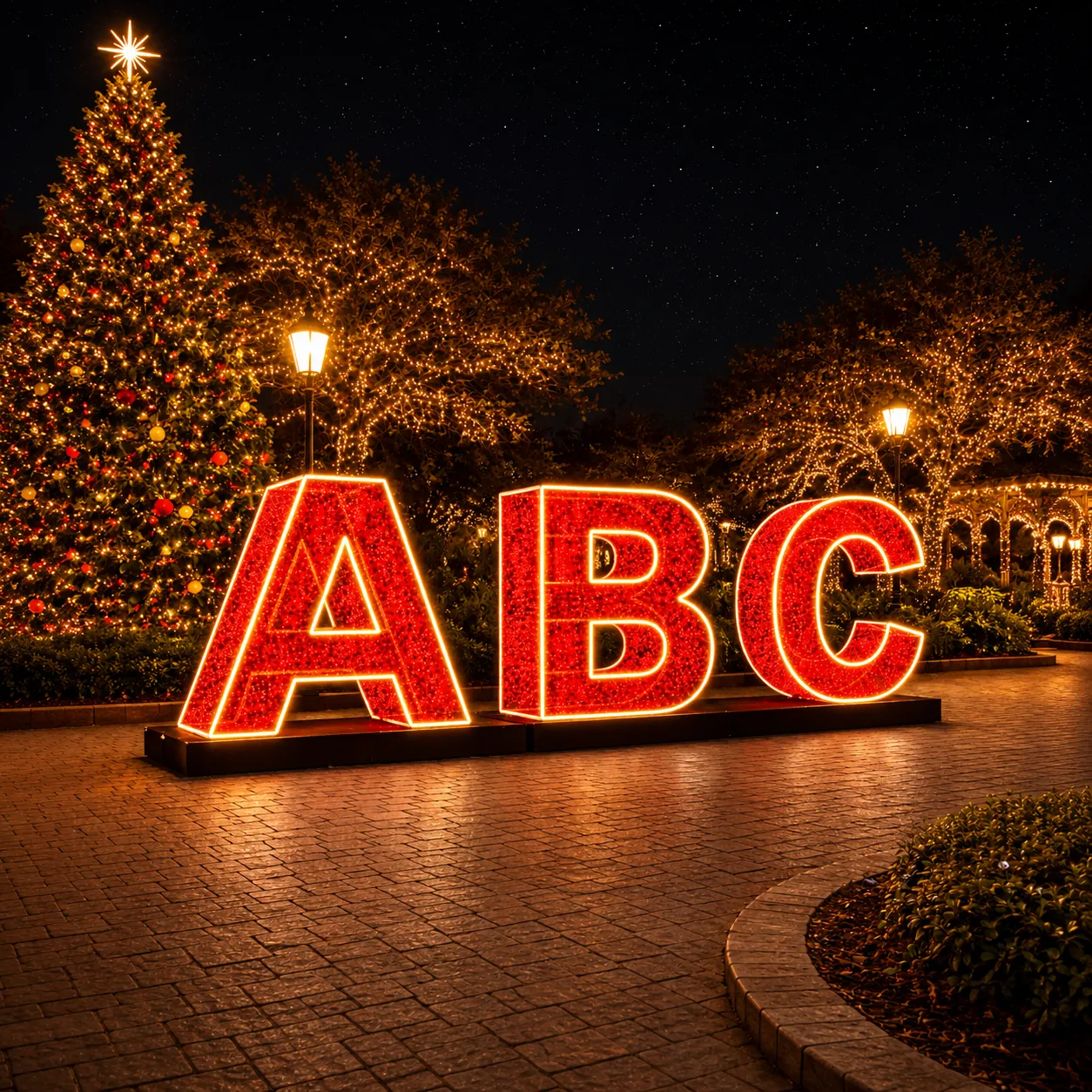 Figura de Natal Luminosa - Letras Avulsas 3D