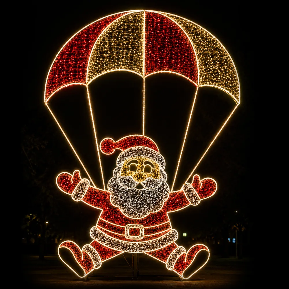 Figura de Natal Luminosa - Noel paraquedista 2D