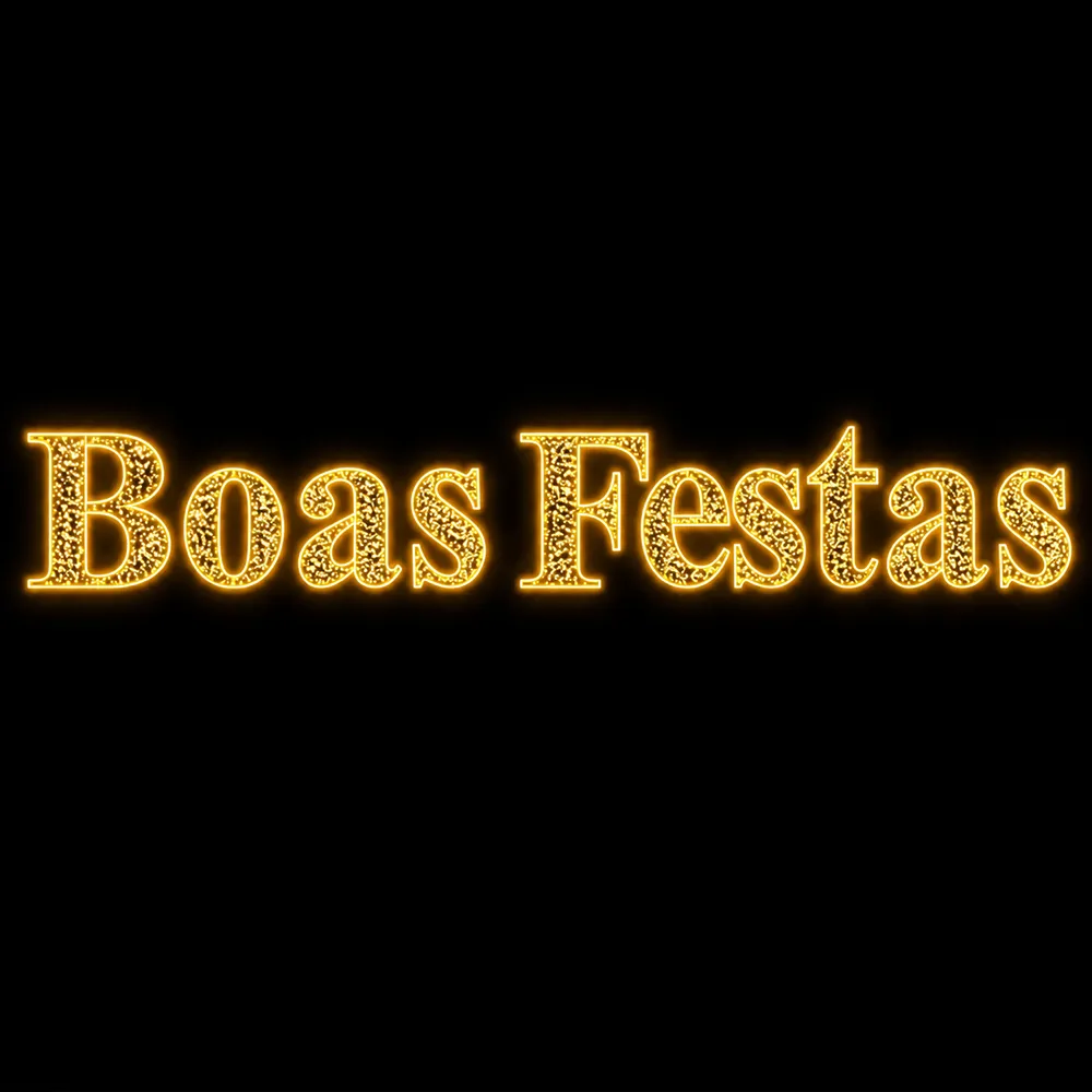 Figura de Natal Luminosa - Painel Boas Festas New Romam