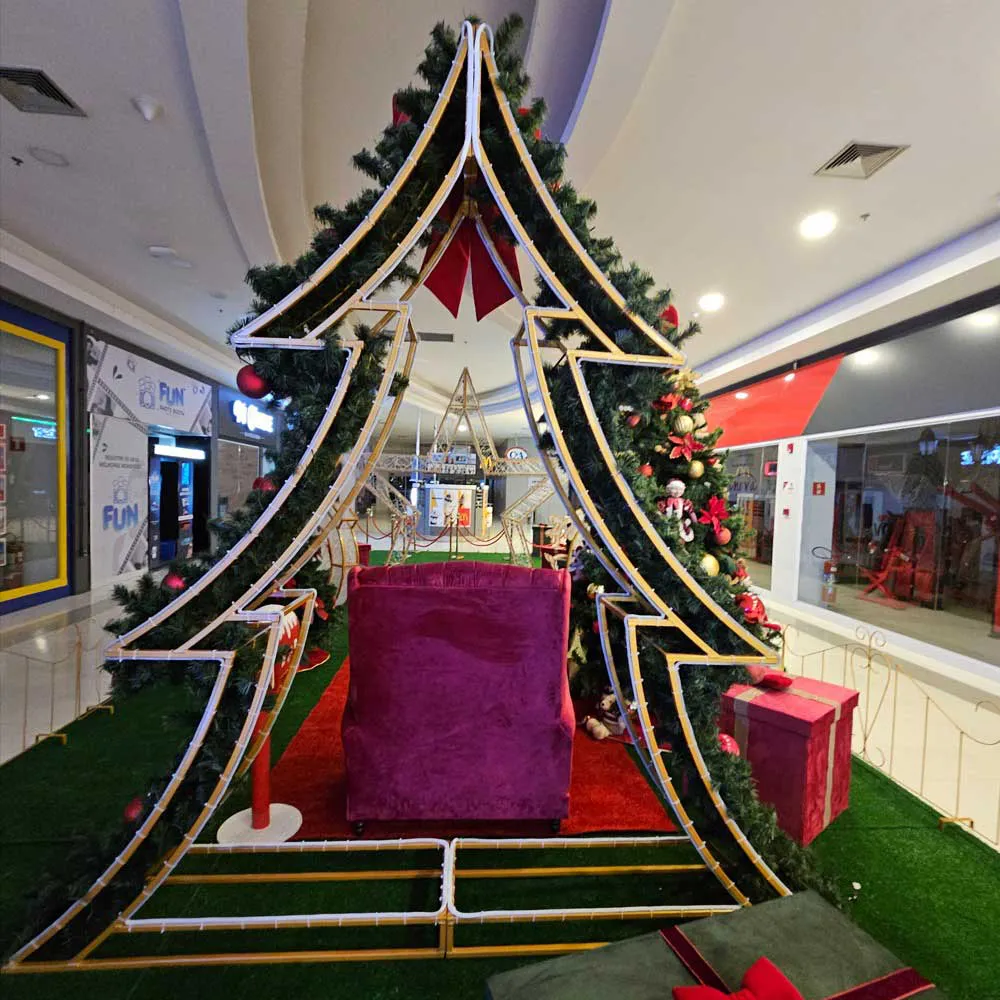 Figura de Natal Luminosa para Decoração Interna - Pinheiro Silhueta