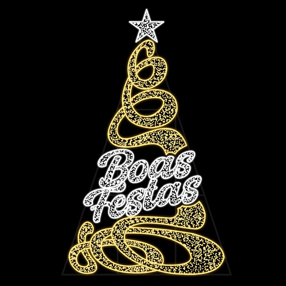 Figura de Natal Luminosa - Árvore Boas Festas