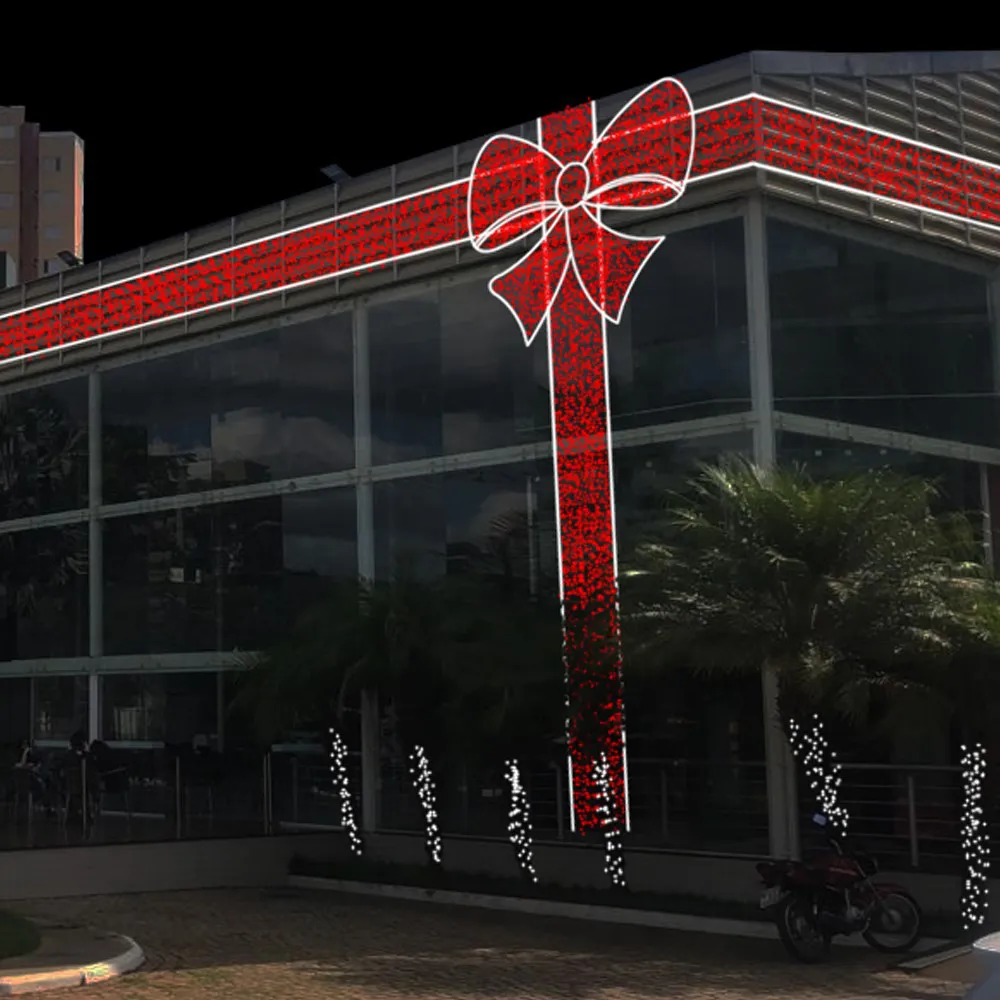 Figura de Natal Luminosa para Fachada - Fita com Laço