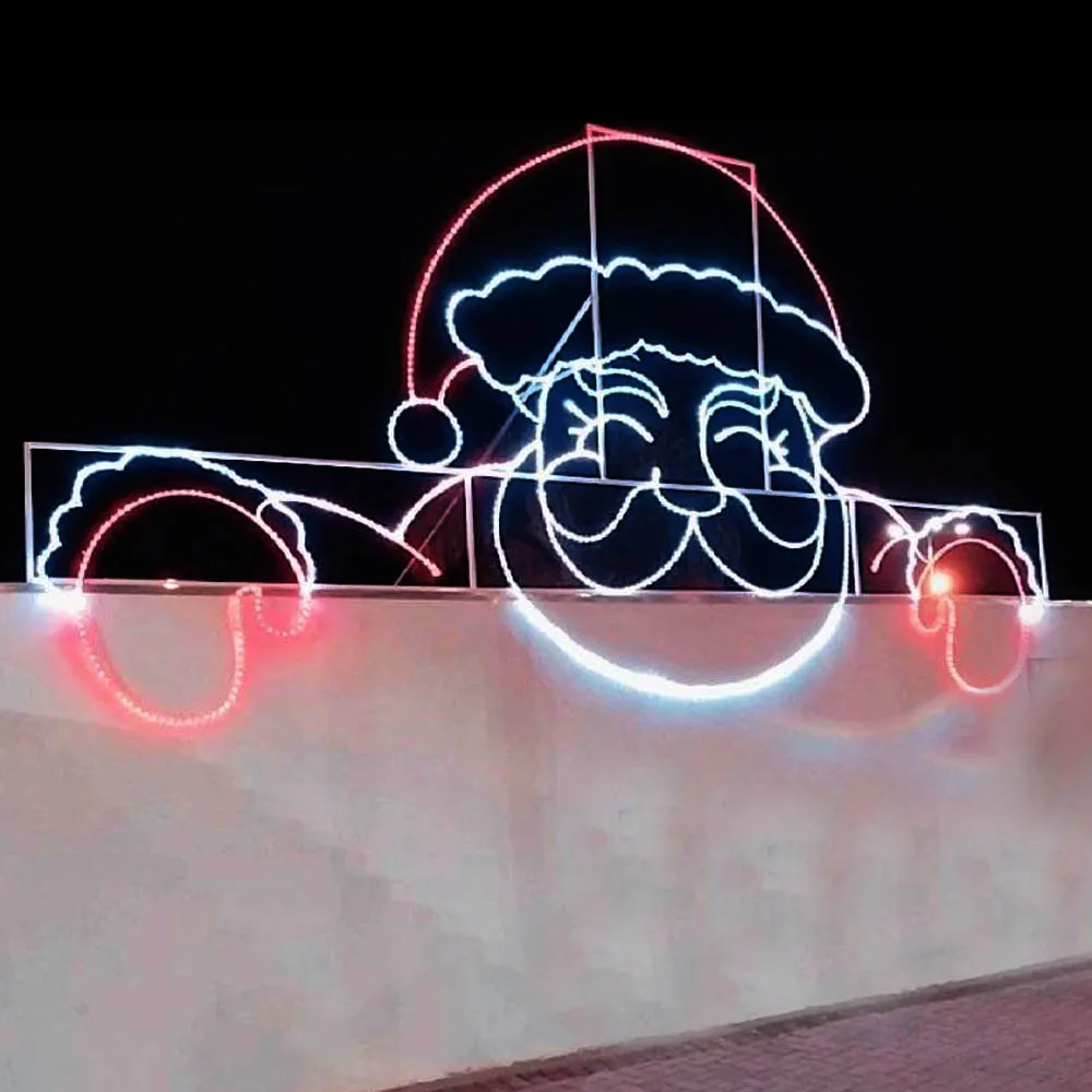 Figura de Natal Luminosa para Fachada - Papai Noel de Fachada Premium