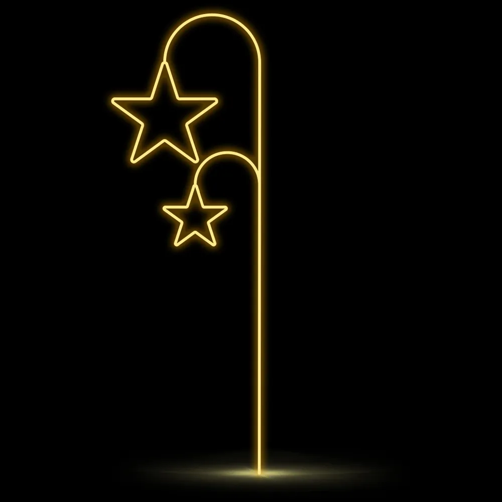 Figura de Natal Luminosa para Jardim - 2 Estrelas no Alto