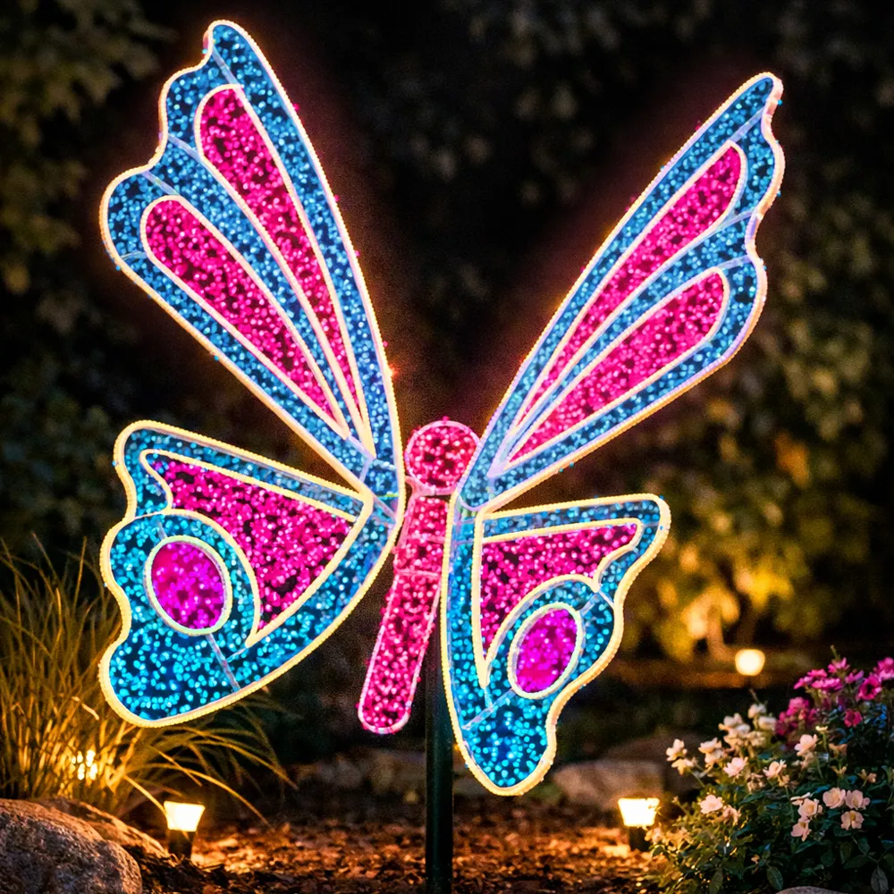 Figura de Natal Luminosa para Jardim - Borboleta 3D Led