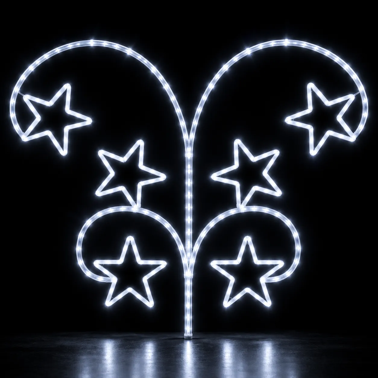 Figura de Natal Luminosa para Jardim e Fachada - 6 Estrelas no Alto