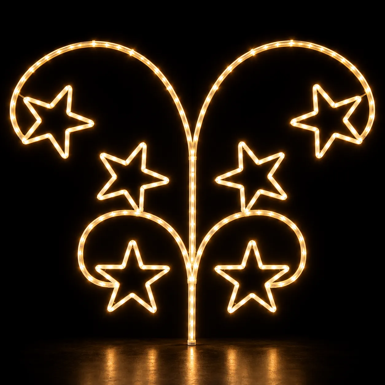 Figura de Natal Luminosa para Jardim e Fachada - 6 Estrelas no Alto