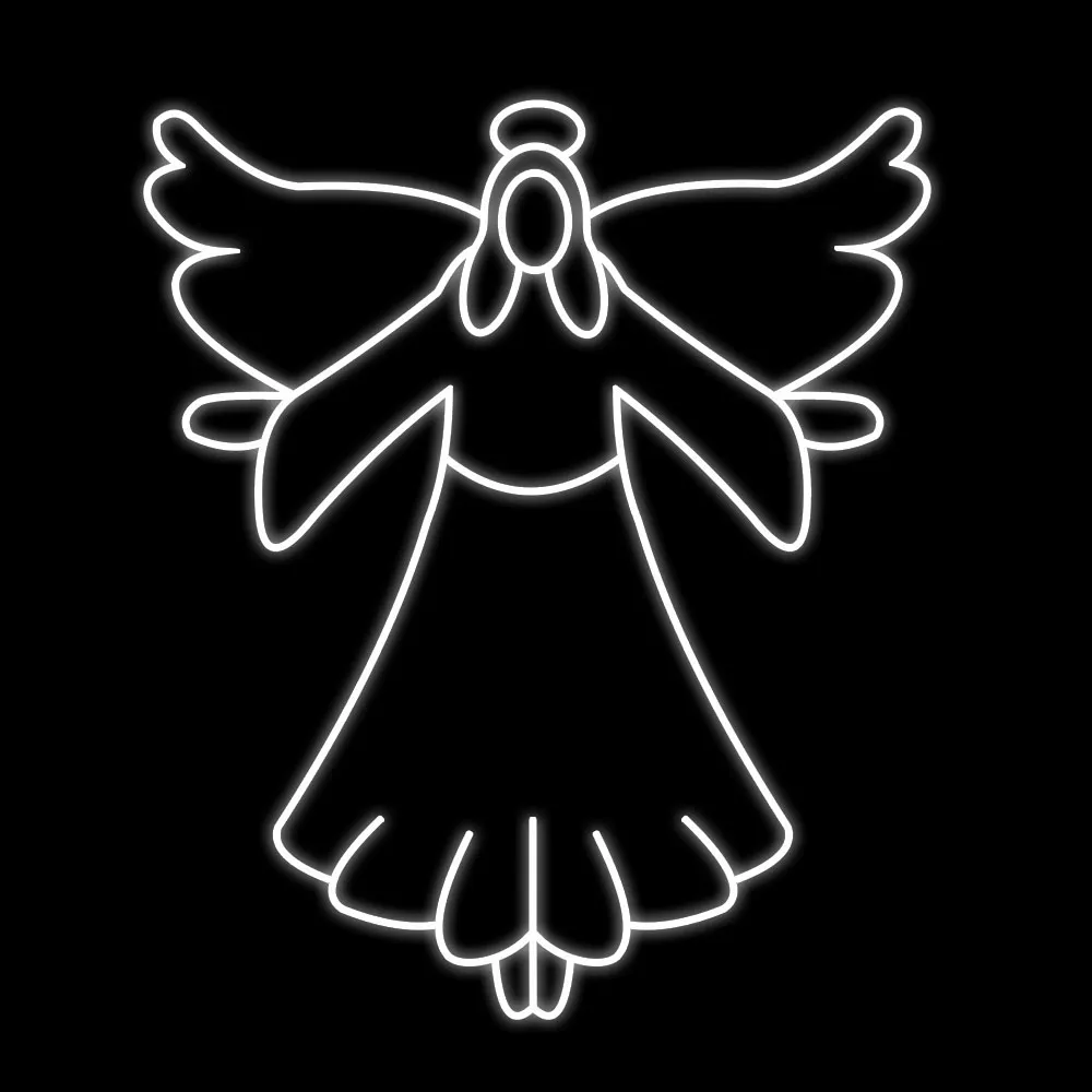 Figura de Natal Luminosa para Jardim e Fachada - Anjo de Braços Abertos