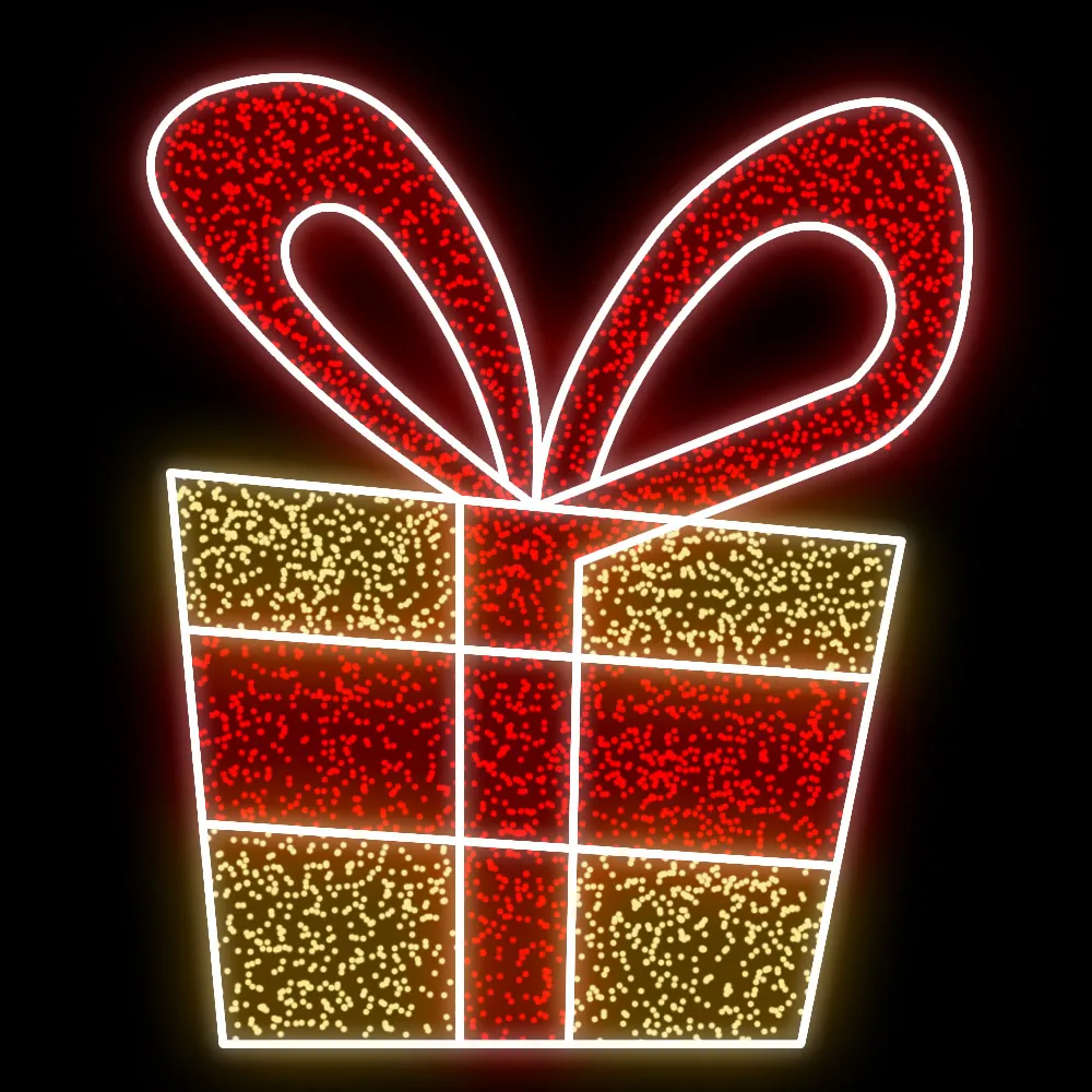 Figura de Natal Luminosa para Jardim e Fachada - Caixa de Presentes 2D
