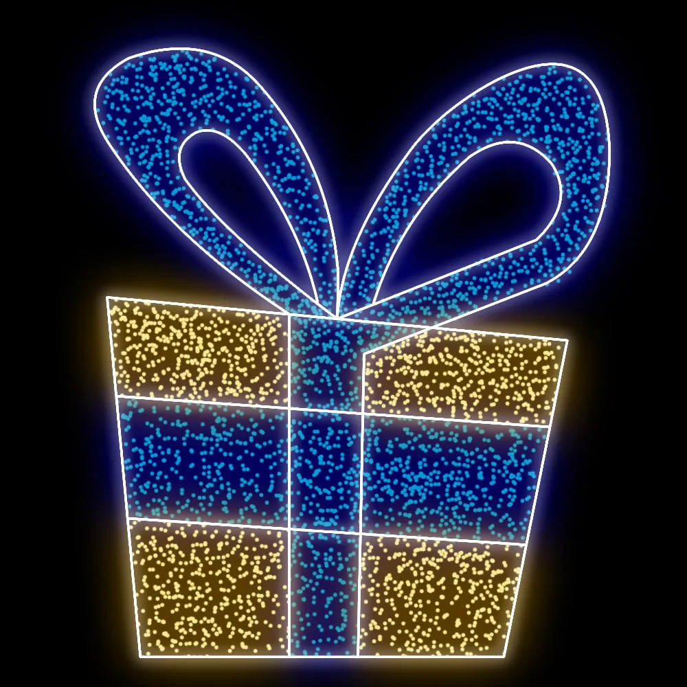 Figura de Natal Luminosa para Jardim e Fachada - Caixa de Presentes 2D