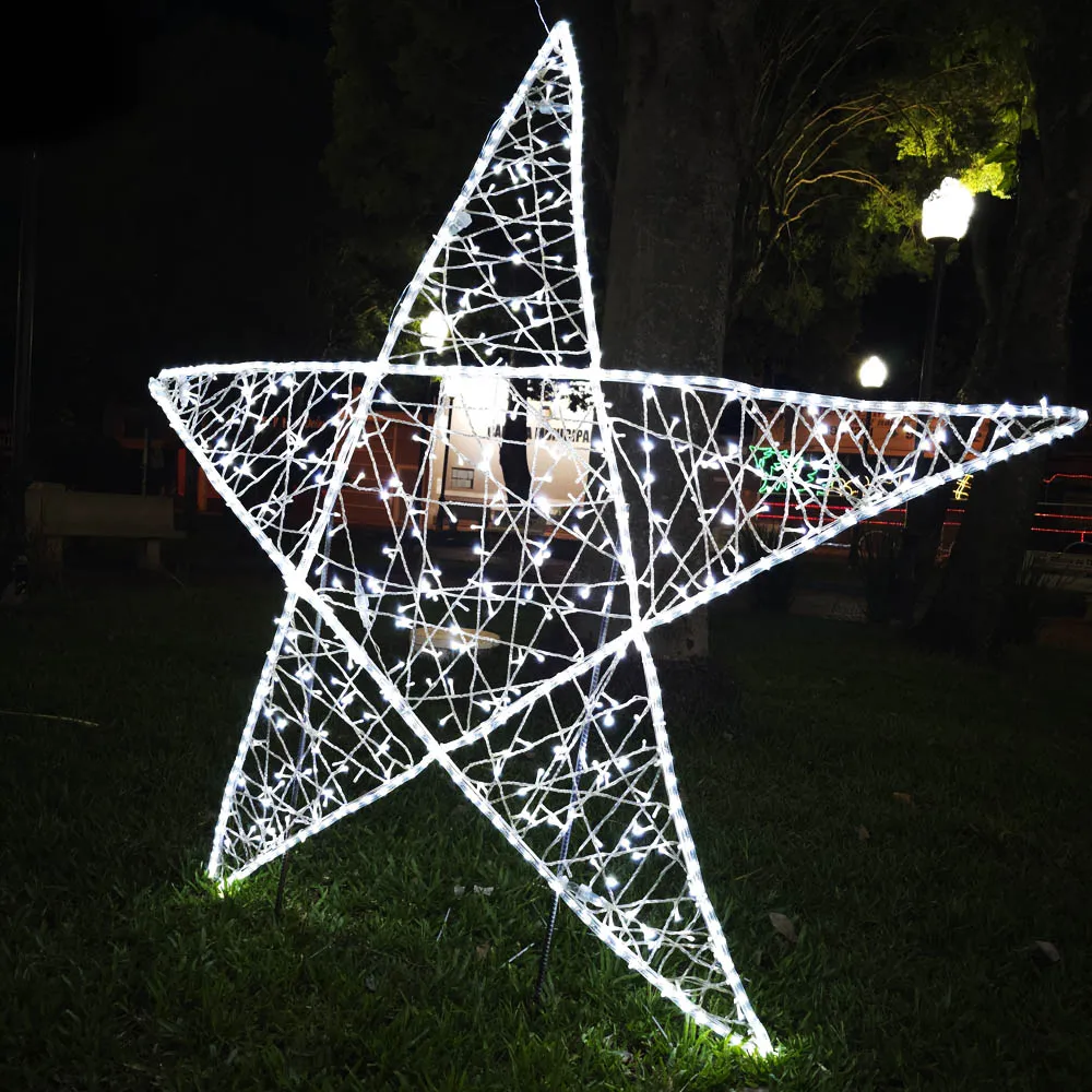 Figura de Natal Luminosa para Jardim e Fachada - Estrela 5 Pontas Belga