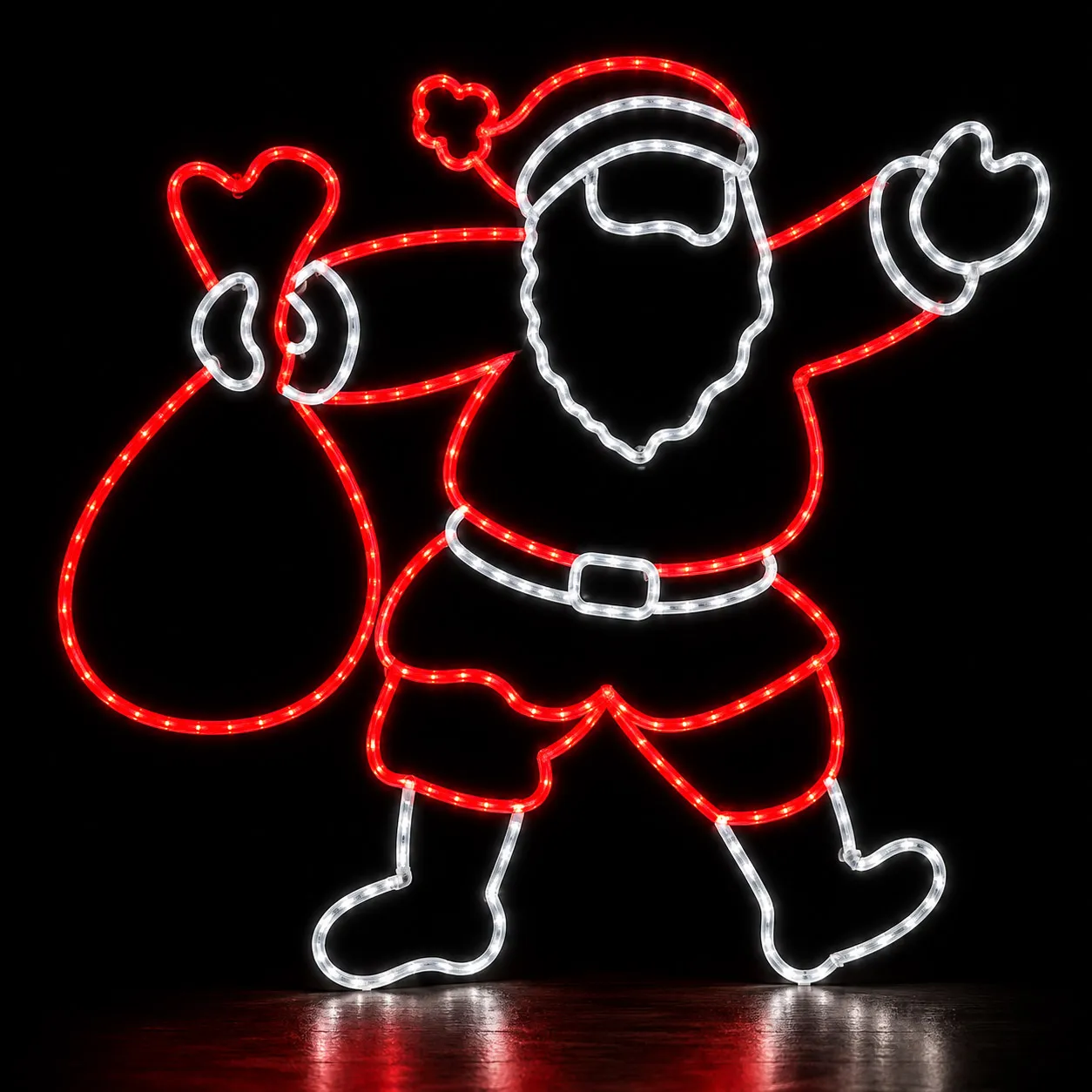 Figura de Natal Luminosa para Jardim e Fachada - Noel Acenando